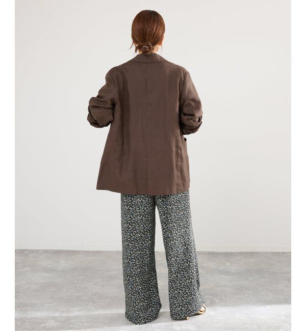 IENA「《追加予約》ウォッシャブル ソフトリネン リラックスジャケット」|テーラードジャケット|