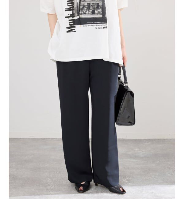 IENA「《予約》ウォッシャブルシルキーサテンイージーパンツ」|その他|ブラック