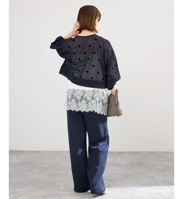 IENA「《WEB限定/追加2予約》ウォッシャブルFILMY ドット カーディガン」|カーディガン|