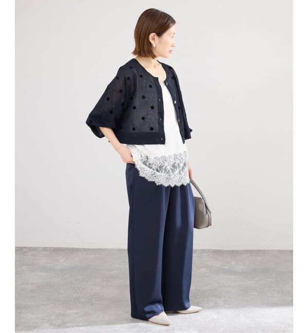 IENA「《WEB限定/追加2予約》ウォッシャブルFILMY ドット カーディガン」|カーディガン|