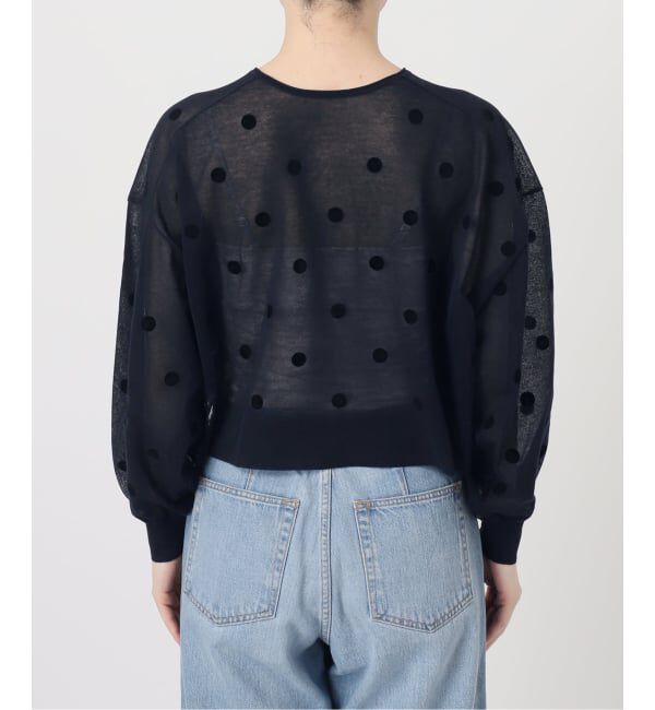 IENA「《WEB限定/追加2予約》ウォッシャブルFILMY ドット カーディガン」|カーディガン|