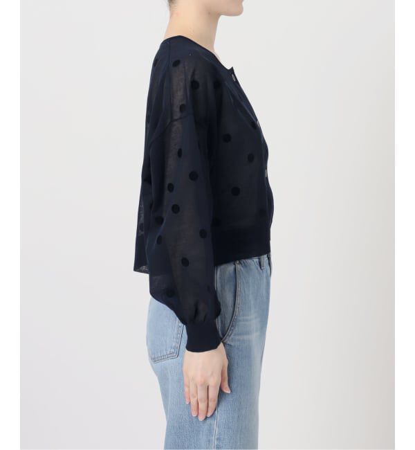 IENA「《WEB限定/追加2予約》ウォッシャブルFILMY ドット カーディガン」|カーディガン|