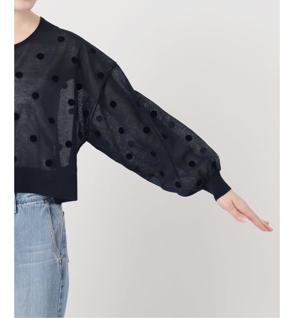 IENA「《WEB限定/追加2予約》ウォッシャブルFILMY ドット カーディガン」|カーディガン|