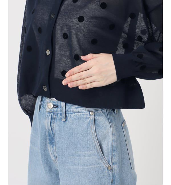 IENA「《WEB限定/追加2予約》ウォッシャブルFILMY ドット カーディガン」|カーディガン|