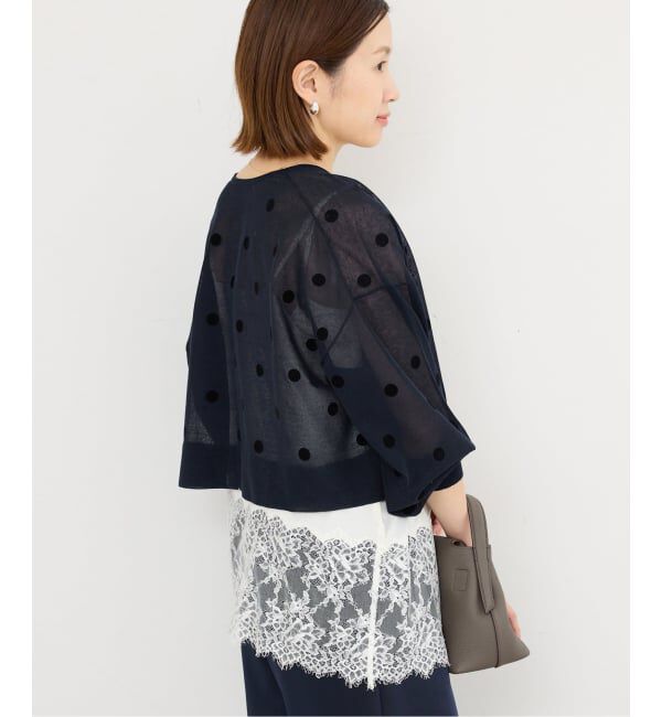 IENA「《WEB限定/追加2予約》ウォッシャブルFILMY ドット カーディガン」|カーディガン|