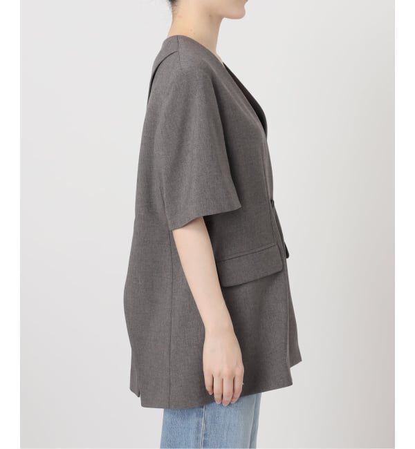 IENA「《セットアップ対応/予約》 トロピカルハーフジャケット」|ノーカラージャケット|