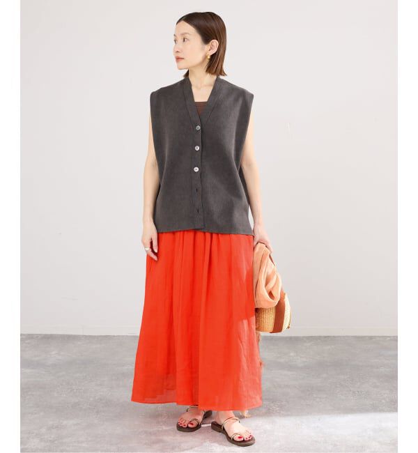 IENA「《セットアップ対応/予約》ラミータックギャザースカート」|スカート|