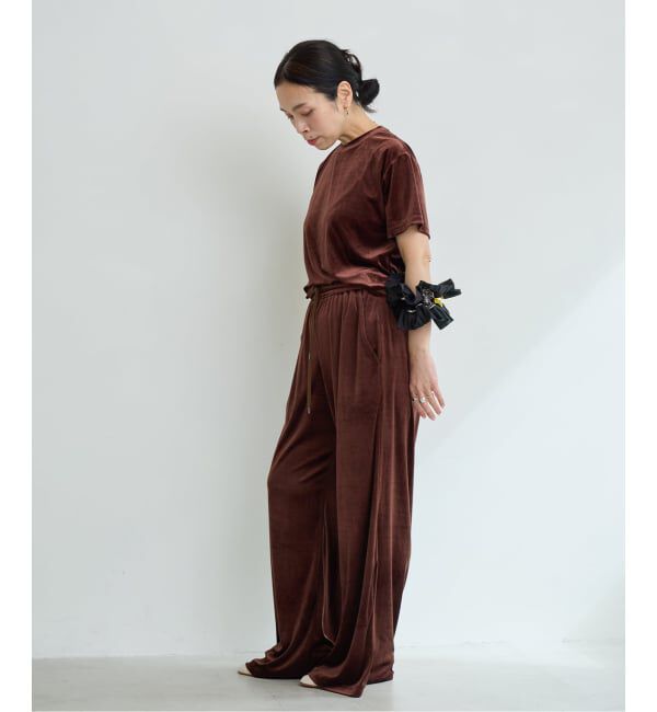 IENA LA BOUCLE「《予約》IENA LA BOUCLEトリアセベロアイージーワイドパンツ」|その他|