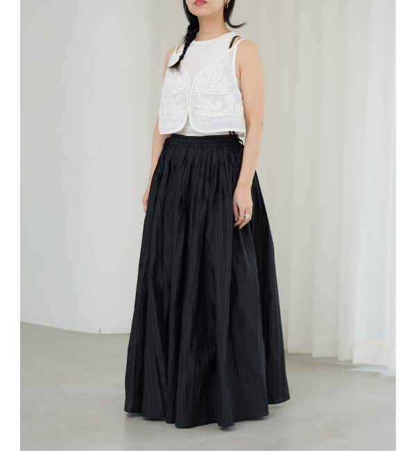 IENA LA BOUCLE「《予約》IENA LA BOUCLE ライトタフタプリーツスカート」|スカート|