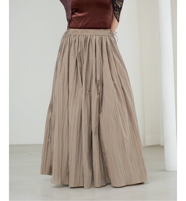 IENA LA BOUCLE「《予約》IENA LA BOUCLE ライトタフタプリーツスカート」|スカート|