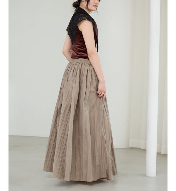 IENA LA BOUCLE「《予約》IENA LA BOUCLE ライトタフタプリーツスカート」|スカート|