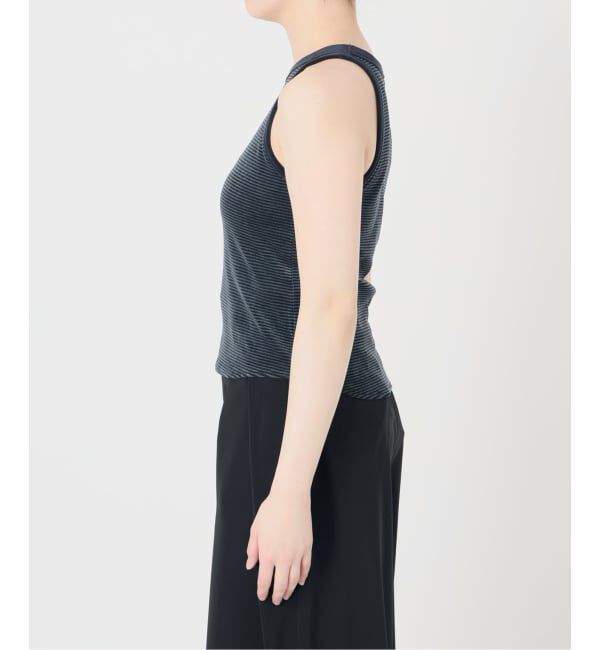 IENA LA BOUCLE「《予約》IENA LA BOUCLE ベロアボーダータンクトップ」|タンクトップ|