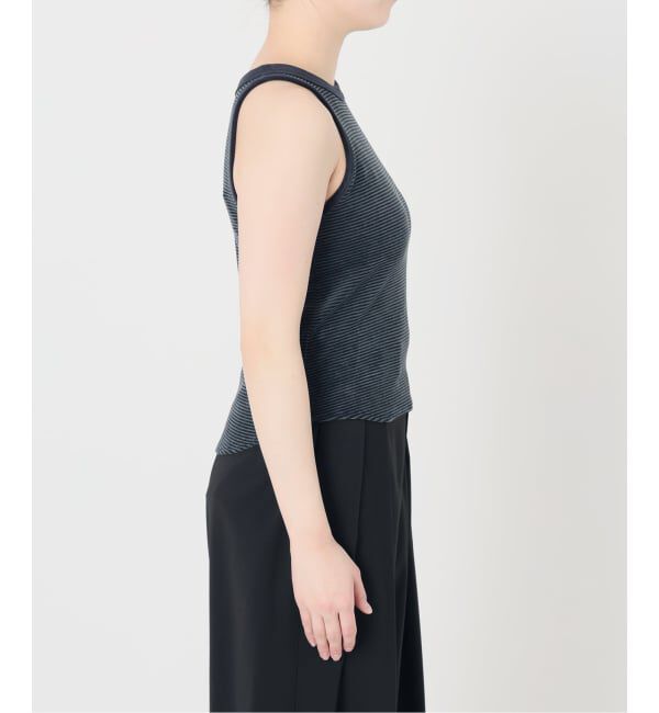IENA LA BOUCLE「《予約》IENA LA BOUCLE ベロアボーダータンクトップ」|タンクトップ|
