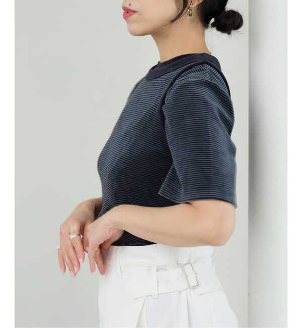 IENA LA BOUCLE「《予約》IENA LA BOUCLE ベロアボーダータンクトップ」|タンクトップ|