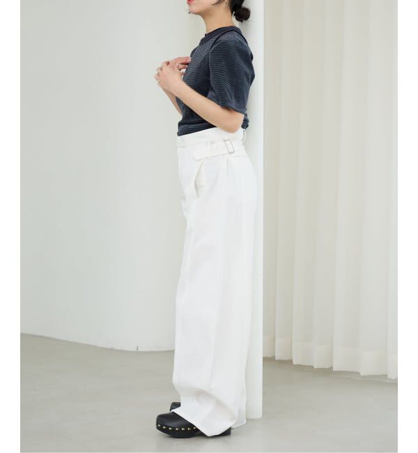 IENA LA BOUCLE「《予約》IENA LA BOUCLE ベロアボーダータンクトップ」|タンクトップ|