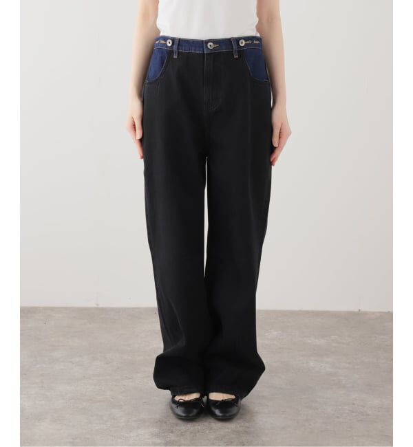 SLOBE IENA「et Tigre/エ・ティグレ バイカラータックデニム OLLIE」|デニム|ネイビー