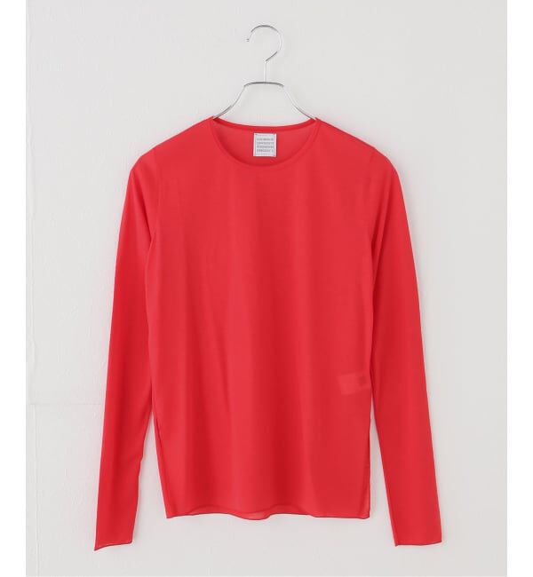 IENA「GGG/ジージージー Side Slit Crew Neck Long Sleeve T Tシャツ 02-01-1854」|Tシャツ・カットソー|レッド