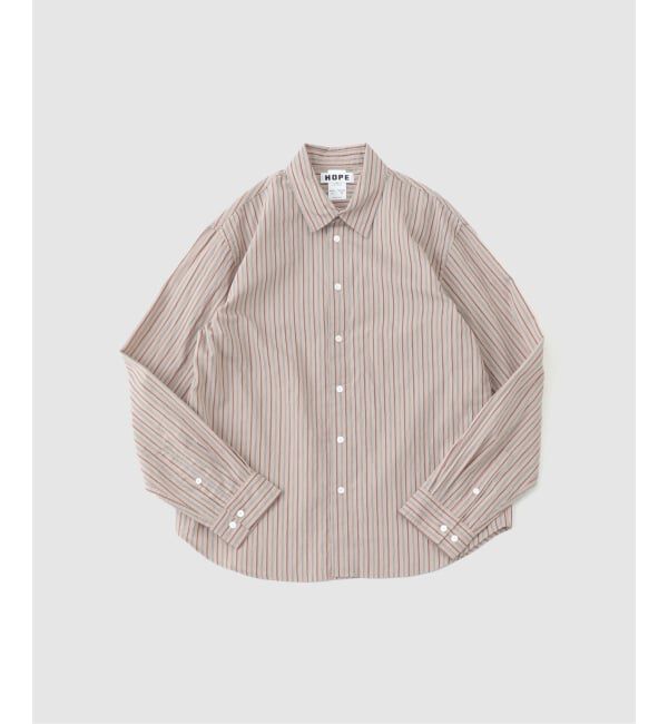 PULP「HOPE / ホープ FILE SHIRT VINTAGE BROWN STRIPE」|シャツ・ブラウス|ベージュ