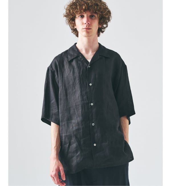 417 EDIFICE「ノルマンディーリネン S/Sシャツ」|シャツ・ブラウス|ブラック