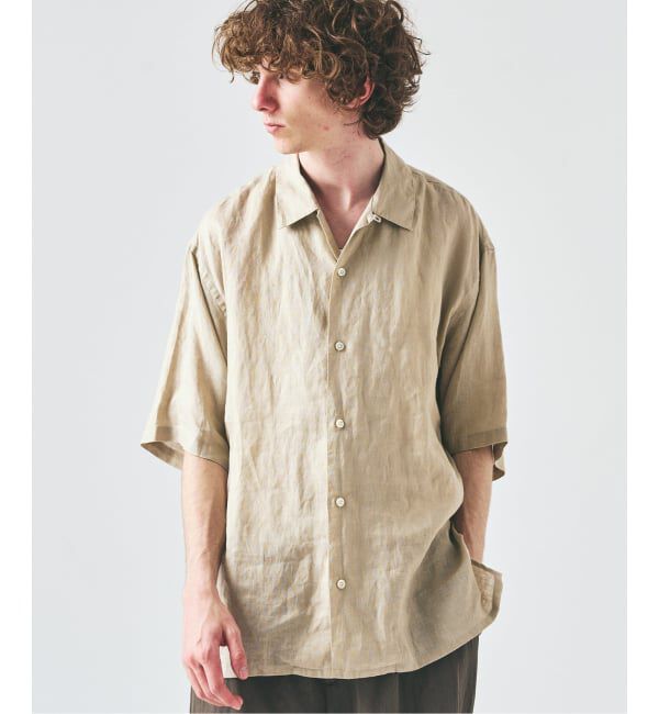 417 EDIFICE「ノルマンディーリネン S/Sシャツ」|シャツ・ブラウス|ベージュ