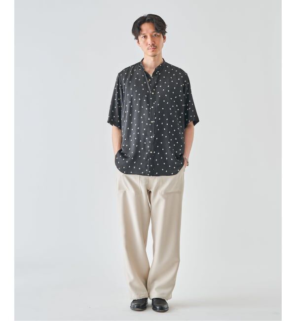 EDIFICE「《予約》パターンクリスプ ショートスリーブ バンドカラーシャツ」|シャツ・ブラウス|