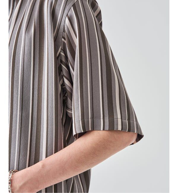 EDIFICE「《予約》パターンクリスプ ショートスリーブ バンドカラーシャツ」|シャツ・ブラウス|