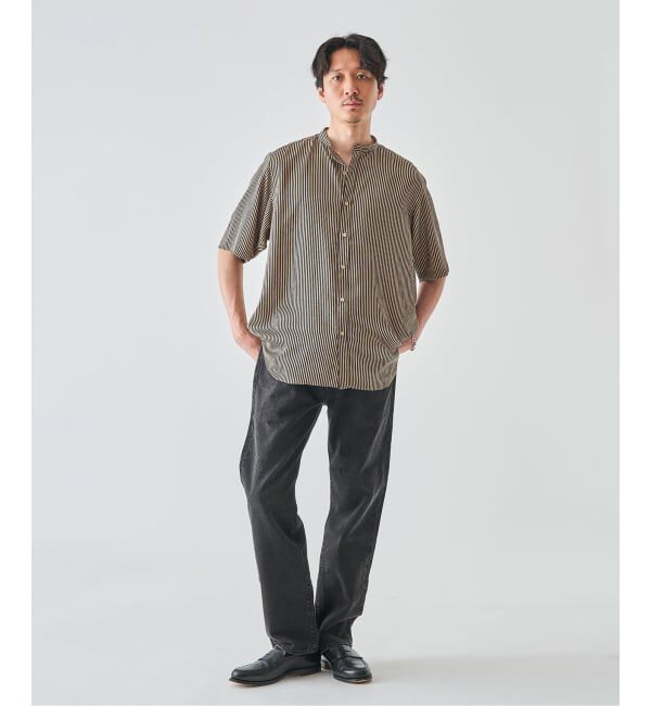 EDIFICE「《予約》パターンクリスプ ショートスリーブ バンドカラーシャツ」|シャツ・ブラウス|