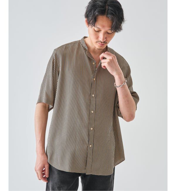 EDIFICE「《予約》パターンクリスプ ショートスリーブ バンドカラーシャツ」|シャツ・ブラウス|