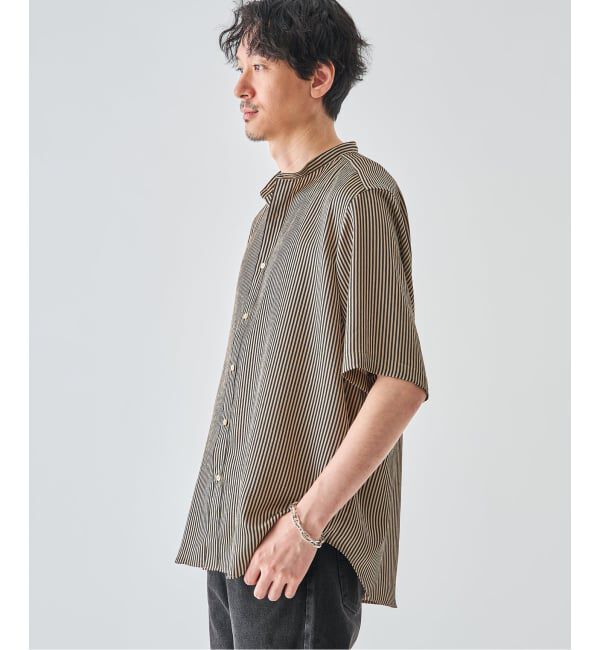 EDIFICE「《予約》パターンクリスプ ショートスリーブ バンドカラーシャツ」|シャツ・ブラウス|