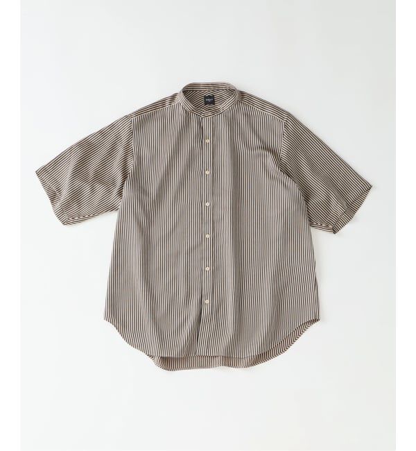 EDIFICE「《予約》パターンクリスプ ショートスリーブ バンドカラーシャツ」|シャツ・ブラウス|