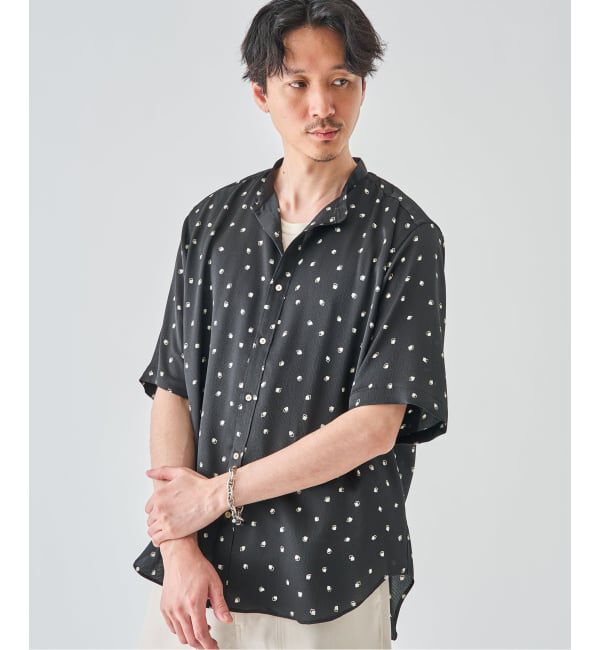 EDIFICE「《予約》パターンクリスプ ショートスリーブ バンドカラーシャツ」|シャツ・ブラウス|