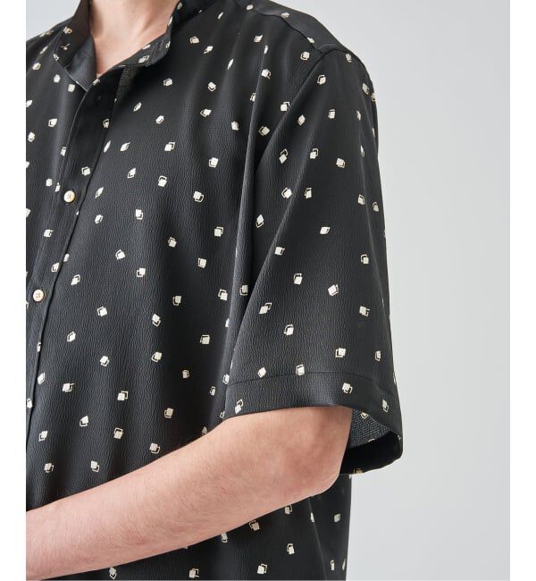 EDIFICE「《予約》パターンクリスプ ショートスリーブ バンドカラーシャツ」|シャツ・ブラウス|