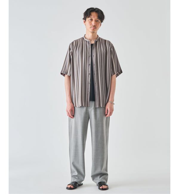 EDIFICE「《予約》パターンクリスプ ショートスリーブ バンドカラーシャツ」|シャツ・ブラウス|