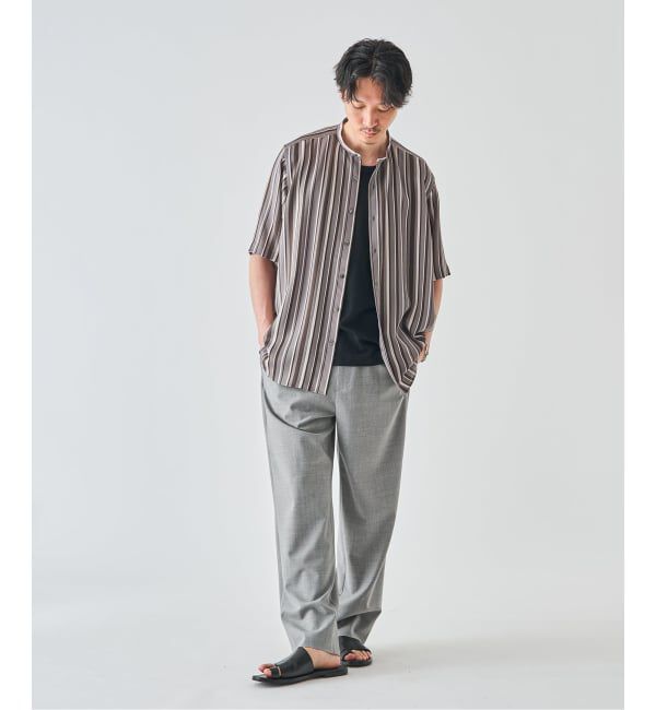 EDIFICE「《予約》パターンクリスプ ショートスリーブ バンドカラーシャツ」|シャツ・ブラウス|