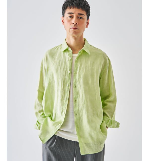 EDIFICE「《予約》シアー リネン レギュラーカラーシャツ」|シャツ・ブラウス|