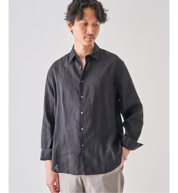 EDIFICE「《予約》シアー リネン レギュラーカラーシャツ」|シャツ・ブラウス|