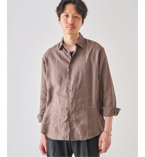 EDIFICE「《予約》シアー リネン レギュラーカラーシャツ」|シャツ・ブラウス|