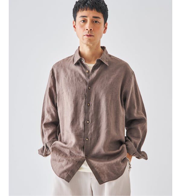 EDIFICE「《予約》シアー リネン レギュラーカラーシャツ」|シャツ・ブラウス|
