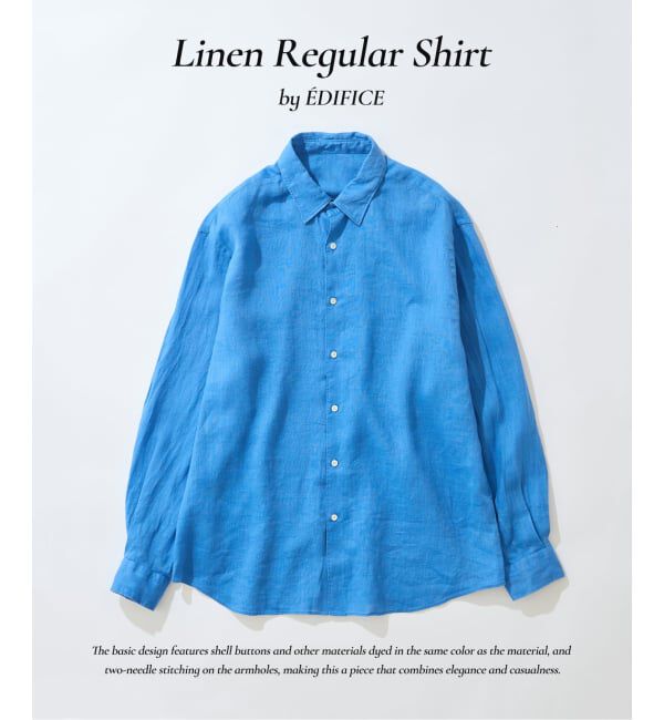 EDIFICE「《予約》シアー リネン レギュラーカラーシャツ」|シャツ・ブラウス|ブルー A