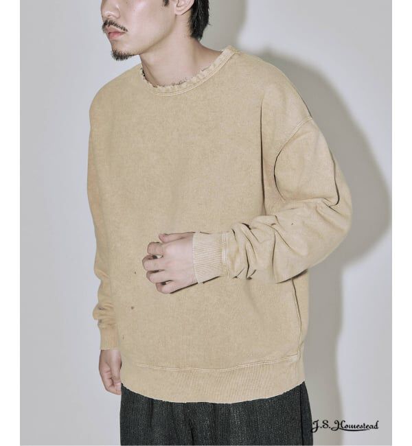 J.S.Homestead「J.S.Homestead / パシフィック 裏毛 ダメージ スウェット」|スウェット・ジャージ|ベージュ