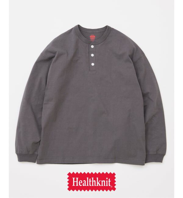 JOURNAL STANDARD「Health knit / ヘルスニット 別注 ヘンリー ネックロンT」|Tシャツ・カットソー|グレーA