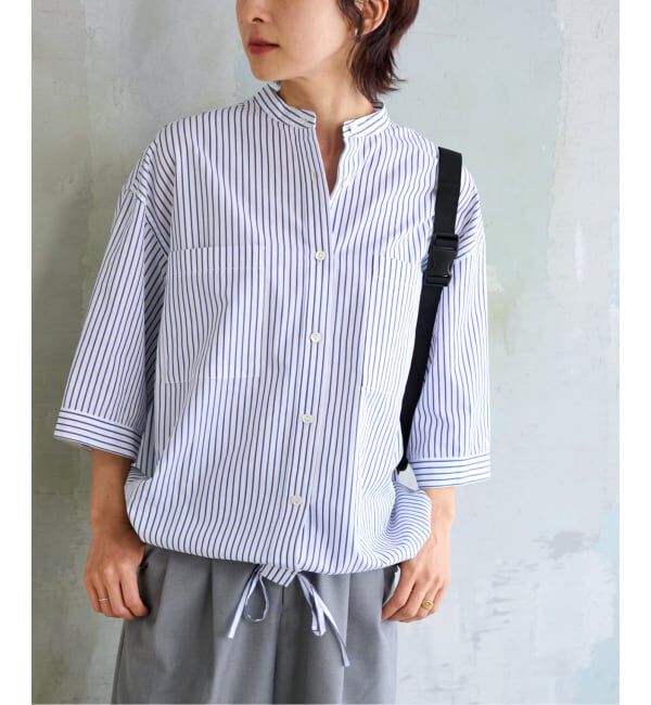 JOURNAL STANDARD relume「《追加予約 / 新色》ストライプバンドカラードロストシャツ」|シャツ・ブラウス|ホワイト