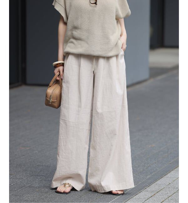 JOURNAL STANDARD relume「《追加予約 / 新色》リネンコットンワイドギャザーパンツ」|その他|ナチュラル