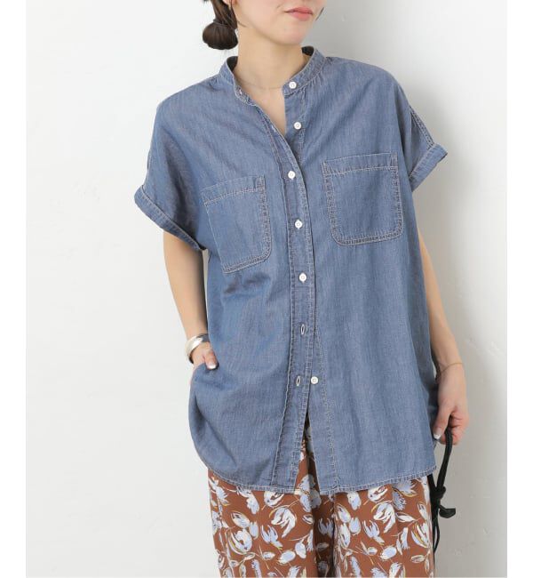 JOURNAL STANDARD relume「《予約》［26SS新作］ライトデニムバンドカラーフレンチ」|シャツ・ブラウス|ブルー A