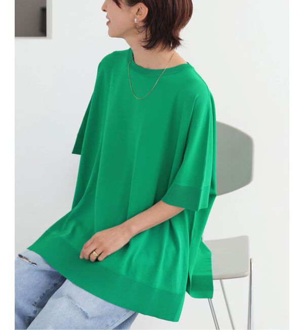 JOURNAL STANDARD relume「《追加予約 / 新色》接触冷感 / ウォッシャブルクールポンチョプルオーバー」|ニット・セーター|グリーン