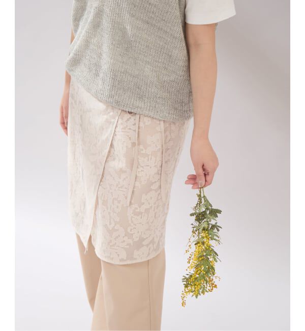 JOURNAL STANDARD「《予約》【osedit】エンブロイダリーオーガンジーラップスカート」|スカート|