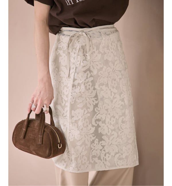 JOURNAL STANDARD「《予約》【osedit】エンブロイダリーオーガンジーラップスカート」|スカート|