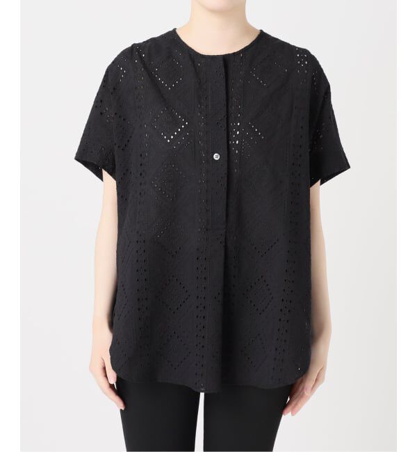 JOURNAL STANDARD「《予約》カットワークレースノーカラーブラウス」|シャツ・ブラウス|