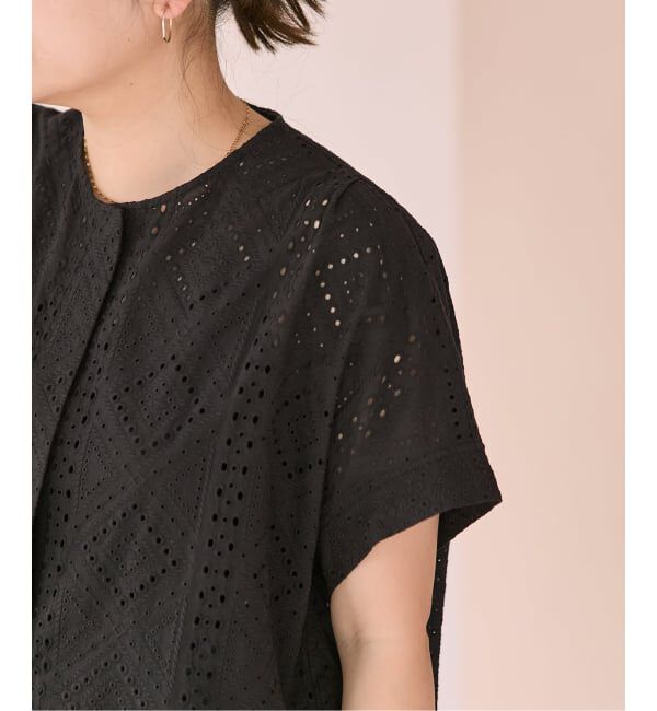 JOURNAL STANDARD「《予約》カットワークレースノーカラーブラウス」|シャツ・ブラウス|