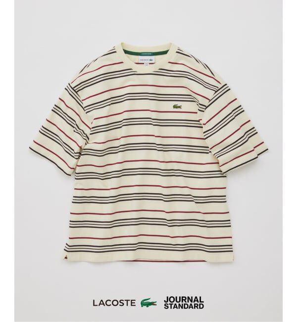 JOURNAL STANDARD「《予約》LACOSTE / ラコステ 別注 マルチ ストライプ クルーネック Tシャツ」|Tシャツ・カットソー|ナチュラル